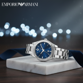 클래식 아날로그 블루 다이얼 여자메탈시계 AR11717