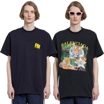 발렌시아가 FBI 타이거 양면 티셔츠 681467 TLVM5 4084