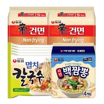 신라면건면 10개+멸치칼국수 5개+사천백짬뽕 4개 총19개 (S41336033)