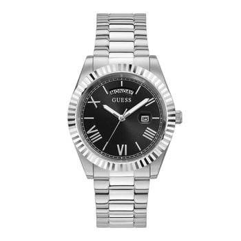 게스 Connoisseur 블랙 다이얼 실버 메탈 남성시계 GW0265G1