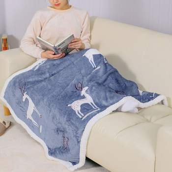 스윗홈 670GPV55 양털 극세사 이불 담요 순록 사무실 교실
