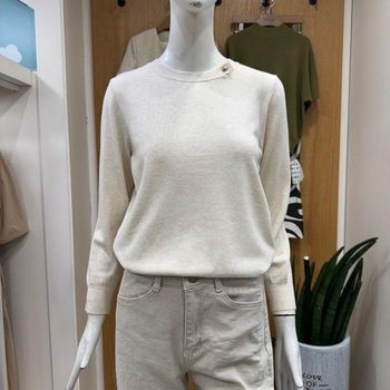 DP01 라운드 넥 골드 포인트 니트 CP6WKT31_P404994994