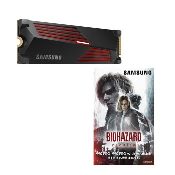 [해외] 삼성 990 PRO 히트싱크 모델 2TB 바이오하자드 레퀴엠 스티커 포함 PS5