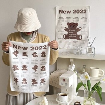 [VC6LO4NM]신년 벽걸이 패브릭 방꾸미기 달력 캘린더 2022