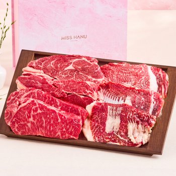 [8월5일부터 순차출고]1++(9)한우 실속 선물세트 1kg 시그니처4호 (등심 300g, 채끝 300g, 차돌박이 200g*2)