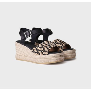 [해외] [TONIPONS - HANNA] 토니폰즈 에스파듀 코튼 웨지 힐 스트랩 샌들 NEGRE 블랙