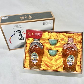 [남북정상회담만찬주_대통령선물]계룡백일주 16도 700ml 2본선물세트