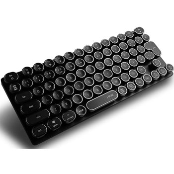 [해외] HKW 미니 키보드 무선/유선/Bluetooth 2.4G USB-C 지원 청축 기계식 JIS 일본어 배열 80키 블랙