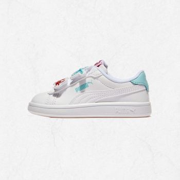 푸마 스매쉬 3.0 뱃지 벨크로 인펀트 - PUMA White-Safe Lake-Red Fire PKI39728706 2405200