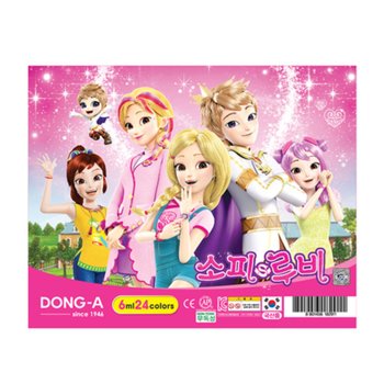 [동아] 수채화물감 소피루비 6mlx24색 여아용 지케이스 (캐릭터 임의 변경 가능)