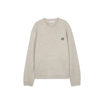 메종키츠네 남성 폭스헤드 밀라노 램스울 점퍼 니트 탄 베이지 PM00817KT1180-0335