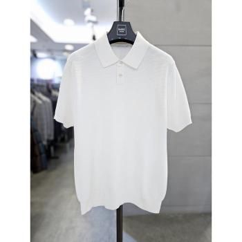 바쏘옴므 세이브존03 바쏘옴므 남성 화이트 와플 반팔 카라 니트 WSAQA2WT0-A6 (S46612829)