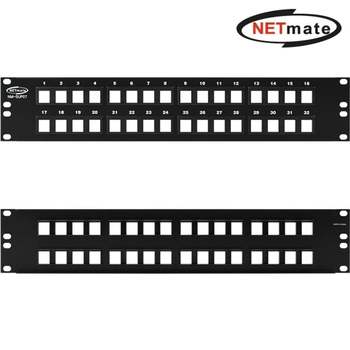 넷메이트 OX39YF01 32포트 키스톤잭 마운팅 판넬(2U) NM-SUP07