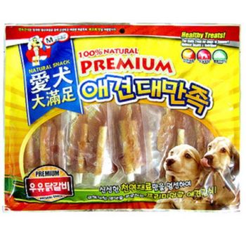 강아지 닭갈비 우유껌 져키 애견간식 대용량 미니닭갈비 우유 400g