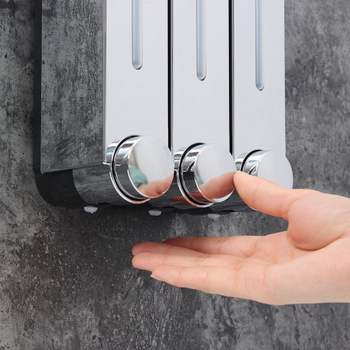 샴푸디스펜서 클린존 벽걸이 물비누 디스펜서 3구 바디워시 리필통