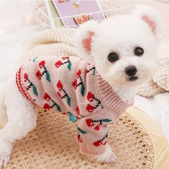 강아지의류 강아지옷 핑크 체리니트 (WB49169)