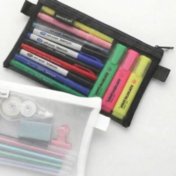 단체선물 새학기 신학기 케이스 수납 정리 메쉬 학용품 볼펜 망사