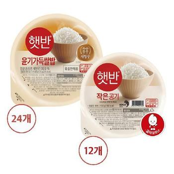 CJ제일제당 햇반 윤기가득쌀밥 210g x24개+[임박]백미 130g x12개 (소비기한 26.12.17)