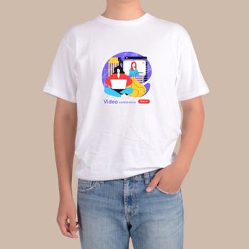 반팔티 화이트 온택트 디지털노마드 프리랜서 디자인