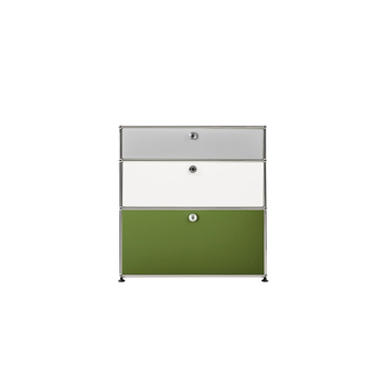 [신세계백화점][USM 공식수입원] USM Haller Storage 1x3 (Light Grey/Pure White/Olive Green)