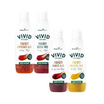 비비드키친 저칼로리 4종세트 스위트칠리 토마토케첩 바비큐 머스타드 각1개 /J