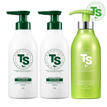TS 맥스 딥케어 샴푸 500g 2개 + TS 프리미엄 컨디셔너 500ml