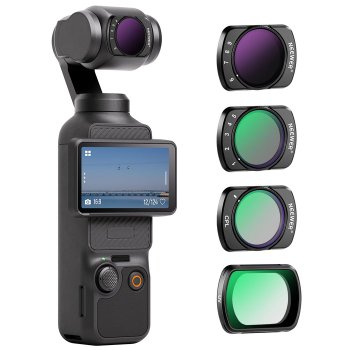 [해외] 니워 필터 세트 4개 Osmo Pocket 3 Pocket 4 Xtra Muse용 자석식 가변 ND2-32+ND64