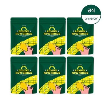 온예록 올인원 청소 세정 롤티슈 리필파우치 170매 6개 레몬선샤인