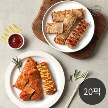 닭신 고단백 닭가슴살바 떡갈비맛 외 4종 20팩 / 국내산 오븐구이 핫바