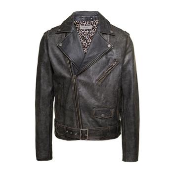 GOLDEN GOOSE GOLDEN MS CHIODO 재킷 디스트레스드 황소 가죽 GMP00297P000647