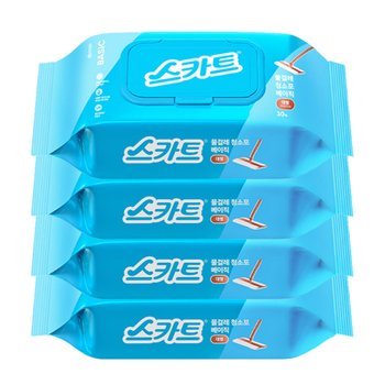 스카트 물걸레청소포 베이직 대형 30매 x4개