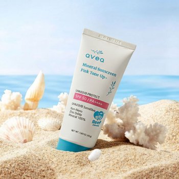 리프프렌들리 논나노 무기자차 휴가 선크림 미네랄 선스크린 핑크 톤업 플러스 50g SPF50