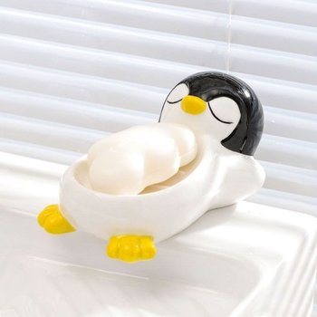 물빠짐 비누 받침 접시 누운 펭귄 트레이 비누대 비누받침 비누홀더 비누거치대 비누케이스