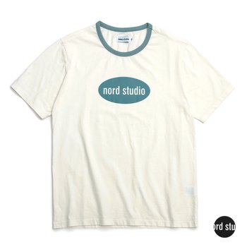 주식회사 파파고컴퍼니 넥라인 배색 나염 반팔티