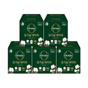 오닉 유기농 네이처 생리대 중형 14p 5팩