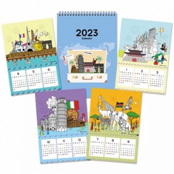2023 세계문화그리기 달력 어린이달력 탁상 벽걸이 인테리어 예쁜