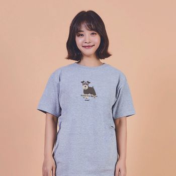 키밍 케리블루테리어 그래픽 반팔티 오버핏 박스반팔티