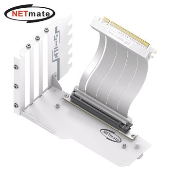 <b>PCI-E</b>4.0 x16 라이저케이블 115mm 화이트 높이조절 지지대 게이밍PC 튜닝
