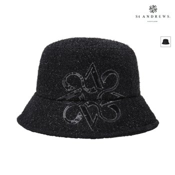 [신세계백화점][50%가격인하] 블랙 여성 별 심볼 스팽글 트위드 버킷햇 821C3CP661_BK