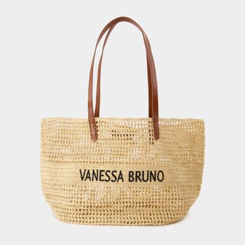 [해외배송] 바네사 브루노 파니에 라피아 쇼퍼백 3EVE60-V40468 SABLE/NOIR