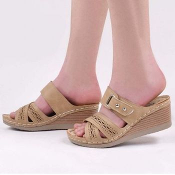 인기 신상 캐주얼 여자 여름 필수템 웨지 슬리퍼 슈즈