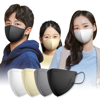 [리벤스] 에버퓨어 새부리형 2D마스크(KF94)(그레이/화이트/블랙/베이지) 100입(대형/특대형/소형/초소형)