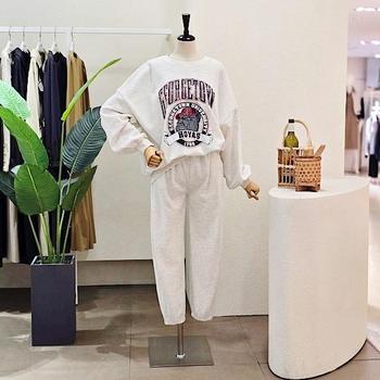 FW4J9ST5986_레터링 맨투맨 조거 팬츠 세트