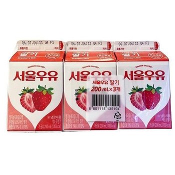 서울 딸기우유 200ml X 3입 m40499