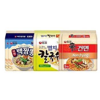 신건면 10입 +멸치칼국수 10입 + 백짬뽕 8입 총28개