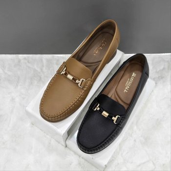 여성 링클 디테일 로퍼 X2HS32GD14 CAMEL BLACK 2DC JJ