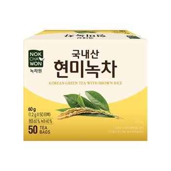 녹차원 국내산현미녹차 50티백 (사무실기본녹차)