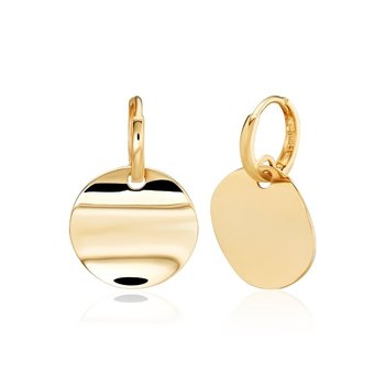 [모룬] 18K 웨이브 코인 원터치 귀걸이 M 한쌍 MOE40045