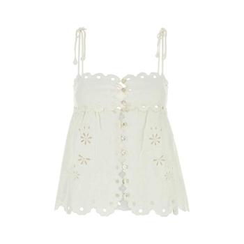 FARM RIO White linen top 336579 L0025