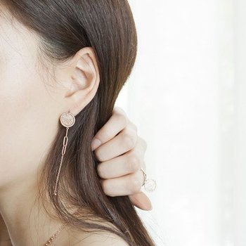 (주문제작) 디유아모르 18k 귀걸이 코인체인 이어링